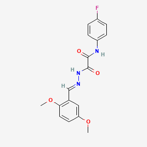 molecular formula C17H16FN3O4 B11567020 2-(2-(2,5-Dimethoxybenzylidene)hydrazino)-N-(4-fluorophenyl)-2-oxoacetamide 