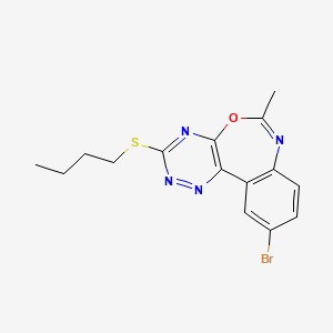 molecular formula C15H15BrN4OS B11567025 10-Bromo-3-(butylsulfanyl)-6-methyl[1,2,4]triazino[5,6-d][3,1]benzoxazepine 