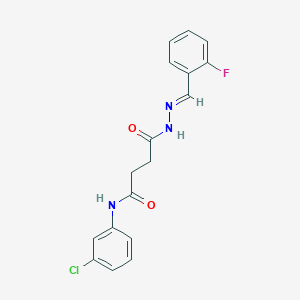 molecular formula C17H15ClFN3O2 B11567032 N-(3-chlorophenyl)-4-[(2E)-2-(2-fluorobenzylidene)hydrazinyl]-4-oxobutanamide 