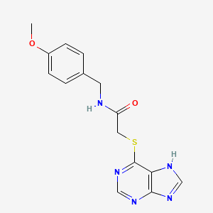 molecular formula C15H15N5O2S B11567035 N-(4-methoxybenzyl)-2-(9H-purin-6-ylsulfanyl)acetamide 