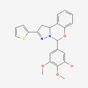 5-(3-Bromo-4,5-dimethoxyphenyl)-2-(thiophen-2-yl)-1,10b-dihydropyrazolo[1,5-c][1,3]benzoxazine