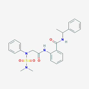 molecular formula C25H28N4O4S B11567055 2-{[N-(dimethylsulfamoyl)-N-phenylglycyl]amino}-N-(1-phenylethyl)benzamide 