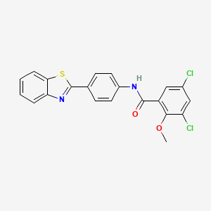 molecular formula C21H14Cl2N2O2S B11567057 N-[4-(1,3-benzothiazol-2-yl)phenyl]-3,5-dichloro-2-methoxybenzamide 