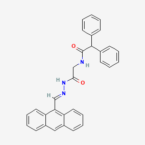 molecular formula C31H25N3O2 B11567062 N-({N'-[(E)-(Anthracen-9-YL)methylidene]hydrazinecarbonyl}methyl)-2,2-diphenylacetamide 