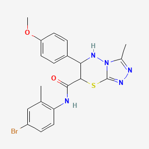 molecular formula C20H20BrN5O2S B11567088 N-(4-bromo-2-methylphenyl)-6-(4-methoxyphenyl)-3-methyl-6,7-dihydro-5H-[1,2,4]triazolo[3,4-b][1,3,4]thiadiazine-7-carboxamide 