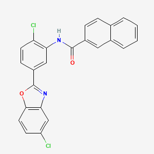 molecular formula C24H14Cl2N2O2 B11567106 N-[2-chloro-5-(5-chloro-1,3-benzoxazol-2-yl)phenyl]naphthalene-2-carboxamide 