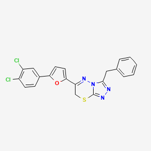 molecular formula C21H14Cl2N4OS B11567112 3-benzyl-6-[5-(3,4-dichlorophenyl)furan-2-yl]-7H-[1,2,4]triazolo[3,4-b][1,3,4]thiadiazine 