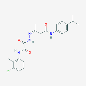 molecular formula C22H25ClN4O3 B11567118 (3Z)-3-(2-{[(3-chloro-2-methylphenyl)amino](oxo)acetyl}hydrazinylidene)-N-[4-(propan-2-yl)phenyl]butanamide 