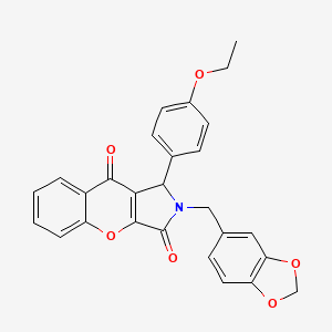 2-(1,3-Benzodioxol-5-ylmethyl)-1-(4-ethoxyphenyl)-1,2-dihydrochromeno[2,3-c]pyrrole-3,9-dione