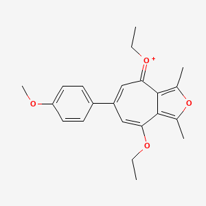 molecular formula C22H25O4+ B11567130 4,8-Diethoxy-6-(4-methoxyphenyl)-1,3-dimethylcyclohepta[c]furanium 