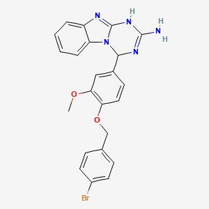 molecular formula C23H20BrN5O2 B11567142 4-{4-[(4-Bromobenzyl)oxy]-3-methoxyphenyl}-1,4-dihydro[1,3,5]triazino[1,2-a]benzimidazol-2-amine 