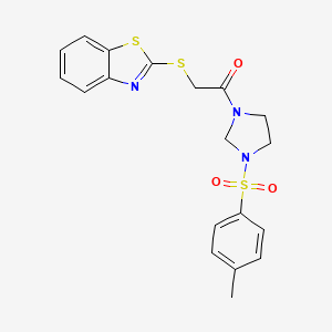 2-(1,3-Benzothiazol-2-ylsulfanyl)-1-{3-[(4-methylphenyl)sulfonyl]imidazolidin-1-yl}ethanone