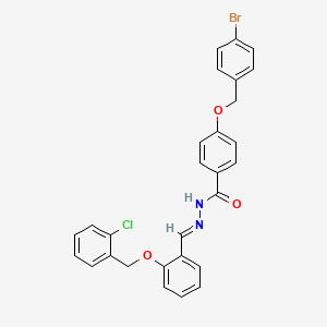 4-[(4-Bromophenyl)methoxy]-N'-[(E)-{2-[(2-chlorophenyl)methoxy]phenyl}methylidene]benzohydrazide