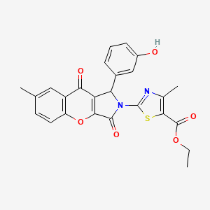 ethyl 2-[1-(3-hydroxyphenyl)-7-methyl-3,9-dioxo-3,9-dihydrochromeno[2,3-c]pyrrol-2(1H)-yl]-4-methyl-1,3-thiazole-5-carboxylate