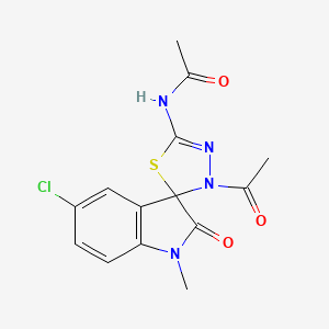 N-(3'-acetyl-5-chloro-1-methyl-2-oxo-1,2-dihydro-3'H-spiro[indole-3,2'-[1,3,4]thiadiazol]-5'-yl)acetamide