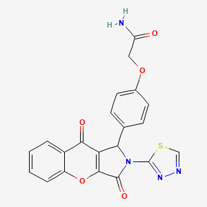 2-{4-[3,9-Dioxo-2-(1,3,4-thiadiazol-2-yl)-1,2,3,9-tetrahydrochromeno[2,3-c]pyrrol-1-yl]phenoxy}acetamide