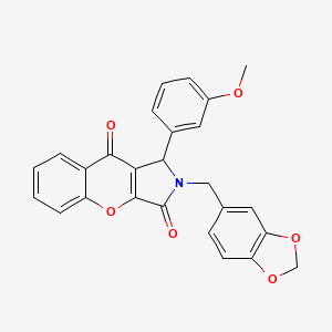 2-(1,3-Benzodioxol-5-ylmethyl)-1-(3-methoxyphenyl)-1,2-dihydrochromeno[2,3-c]pyrrole-3,9-dione