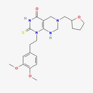 1-[2-(3,4-dimethoxyphenyl)ethyl]-2-sulfanyl-6-(tetrahydrofuran-2-ylmethyl)-5,6,7,8-tetrahydropyrimido[4,5-d]pyrimidin-4(1H)-one