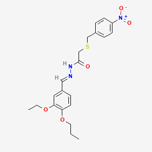 N'-[(1E)-(3-ethoxy-4-propoxyphenyl)methylene]-2-[(4-nitrobenzyl)thio]acetohydrazide