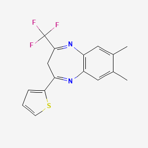 7,8-dimethyl-2-(thiophen-2-yl)-4-(trifluoromethyl)-3H-1,5-benzodiazepine