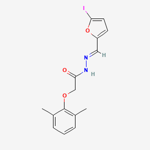 molecular formula C15H15IN2O3 B11567292 2-(2,6-dimethylphenoxy)-N'-[(E)-(5-iodofuran-2-yl)methylidene]acetohydrazide 