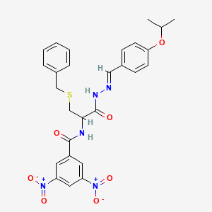 N-[2-(Benzylsulfanyl)-1-{N'-[(E)-[4-(propan-2-yloxy)phenyl]methylidene]hydrazinecarbonyl}ethyl]-3,5-dinitrobenzamide