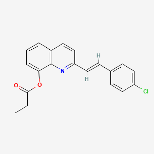 2-[(E)-2-(4-chlorophenyl)ethenyl]quinolin-8-yl propanoate