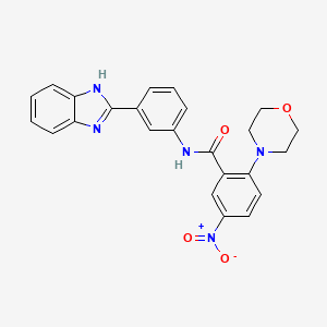 molecular formula C24H21N5O4 B11567336 N-[3-(1H-benzimidazol-2-yl)phenyl]-2-morpholin-4-yl-5-nitrobenzamide 