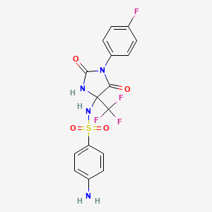 4-amino-N-[1-(4-fluorophenyl)-2,5-dioxo-4-(trifluoromethyl)imidazolidin-4-yl]benzenesulfonamide