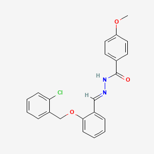 molecular formula C22H19ClN2O3 B11567346 N'-[(E)-{2-[(2-chlorobenzyl)oxy]phenyl}methylidene]-4-methoxybenzohydrazide 