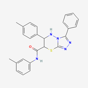 molecular formula C25H23N5OS B11567353 N-(3-methylphenyl)-6-(4-methylphenyl)-3-phenyl-6,7-dihydro-5H-[1,2,4]triazolo[3,4-b][1,3,4]thiadiazine-7-carboxamide 