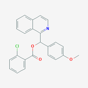 molecular formula C24H18ClNO3 B11567374 Isoquinolin-1-yl(4-methoxyphenyl)methyl 2-chlorobenzoate 