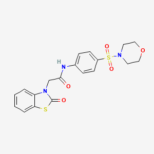 molecular formula C19H19N3O5S2 B11567375 N-[4-(morpholin-4-ylsulfonyl)phenyl]-2-(2-oxo-1,3-benzothiazol-3(2H)-yl)acetamide 