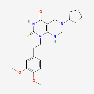 6-cyclopentyl-1-[2-(3,4-dimethoxyphenyl)ethyl]-2-sulfanyl-5,6,7,8-tetrahydropyrimido[4,5-d]pyrimidin-4(1H)-one