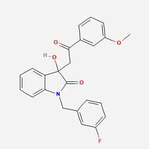 1-(3-fluorobenzyl)-3-hydroxy-3-[2-(3-methoxyphenyl)-2-oxoethyl]-1,3-dihydro-2H-indol-2-one