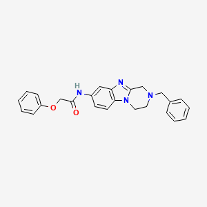 molecular formula C25H24N4O2 B11567428 N-(2-benzyl-1,2,3,4-tetrahydropyrazino[1,2-a]benzimidazol-8-yl)-2-phenoxyacetamide 