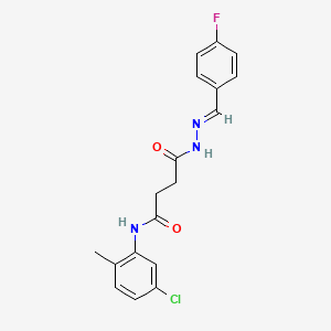 molecular formula C18H17ClFN3O2 B11567430 N-(5-chloro-2-methylphenyl)-4-[(2E)-2-(4-fluorobenzylidene)hydrazinyl]-4-oxobutanamide 