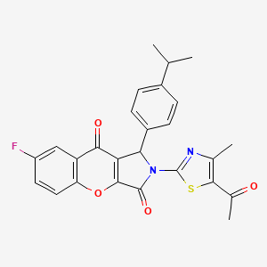 2-(5-Acetyl-4-methyl-1,3-thiazol-2-yl)-7-fluoro-1-[4-(propan-2-yl)phenyl]-1,2-dihydrochromeno[2,3-c]pyrrole-3,9-dione