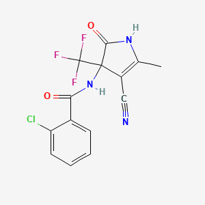 2-chloro-N-[4-cyano-5-methyl-2-oxo-3-(trifluoromethyl)-2,3-dihydro-1H-pyrrol-3-yl]benzamide