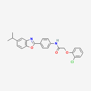 2-(2-chlorophenoxy)-N-{4-[5-(propan-2-yl)-1,3-benzoxazol-2-yl]phenyl}acetamide