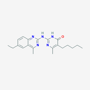 2-[(6-ethyl-4-methylquinazolin-2-yl)amino]-6-methyl-5-pentylpyrimidin-4(3H)-one