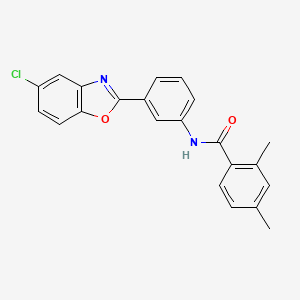 molecular formula C22H17ClN2O2 B11567512 N-[3-(5-chloro-1,3-benzoxazol-2-yl)phenyl]-2,4-dimethylbenzamide 