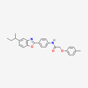 molecular formula C26H26N2O3 B11567515 N-{4-[5-(butan-2-yl)-1,3-benzoxazol-2-yl]phenyl}-2-(4-methylphenoxy)acetamide 