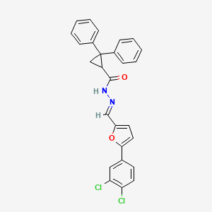 N'-{(E)-[5-(3,4-dichlorophenyl)furan-2-yl]methylidene}-2,2-diphenylcyclopropanecarbohydrazide