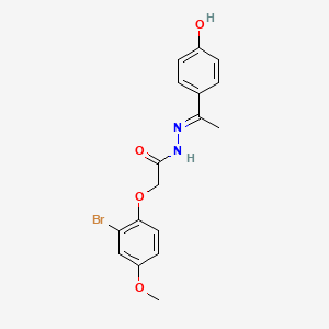 molecular formula C17H17BrN2O4 B11567538 2-(2-bromo-4-methoxyphenoxy)-N'-[(1E)-1-(4-hydroxyphenyl)ethylidene]acetohydrazide 