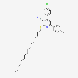 molecular formula C35H45ClN2S B11567571 4-(4-Chlorophenyl)-2-(hexadecylsulfanyl)-6-(4-methylphenyl)pyridine-3-carbonitrile 