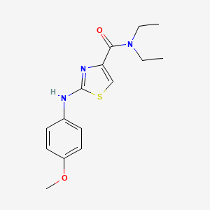 molecular formula C15H19N3O2S B11567572 N,N-diethyl-2-[(4-methoxyphenyl)amino]-1,3-thiazole-4-carboxamide 