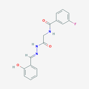 3-Fluoro-N-({N'-[(E)-(2-hydroxyphenyl)methylidene]hydrazinecarbonyl}methyl)benzamide