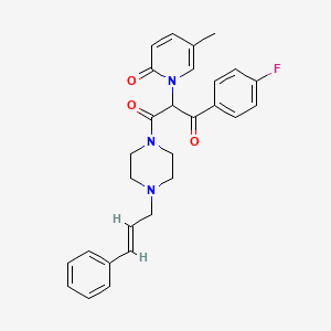 1-(4-fluorophenyl)-2-(5-methyl-2-oxopyridin-1(2H)-yl)-3-{4-[(2E)-3-phenylprop-2-en-1-yl]piperazin-1-yl}propane-1,3-dione