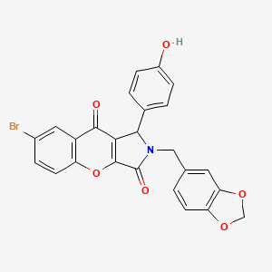 2-(1,3-Benzodioxol-5-ylmethyl)-7-bromo-1-(4-hydroxyphenyl)-1,2-dihydrochromeno[2,3-c]pyrrole-3,9-dione